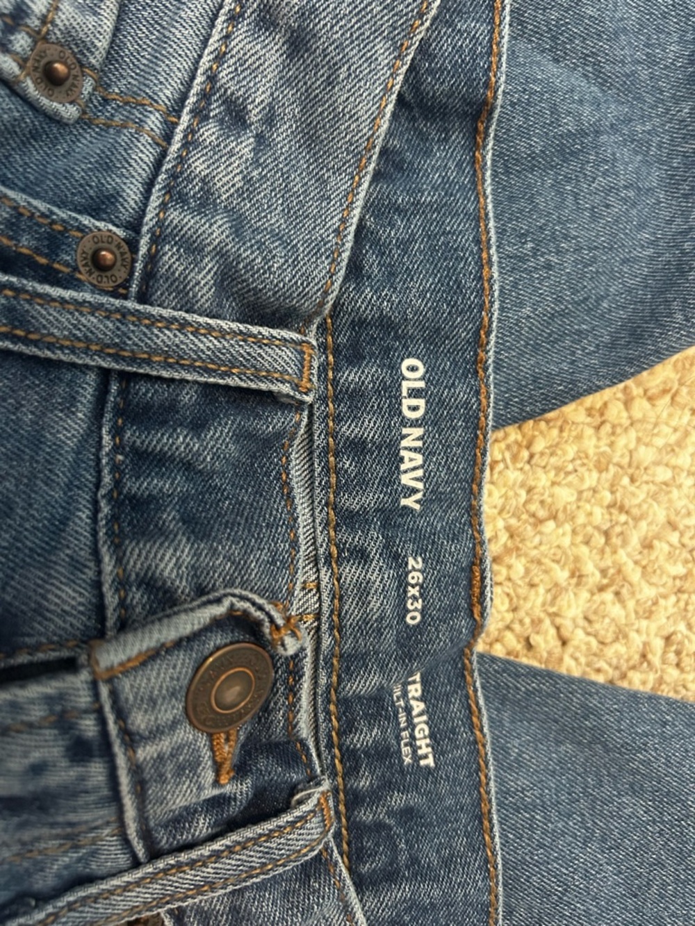 Old Navy Medium Blue Straight-Leg Jeans